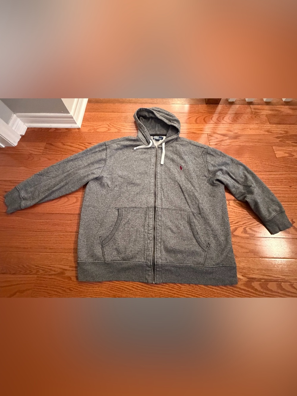 Ralph Lauren Heather Gray Full-Zip Hooded Sweater Men’s 2XB